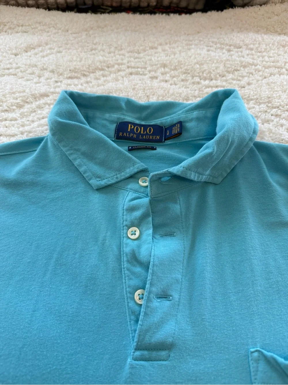 Ralph Lauren Men’s Turquoise Short-Sleeve Pocket Polo